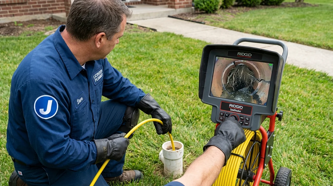 Sewer camera inspection being performed by Johns Plumbing LLC in Wellborn